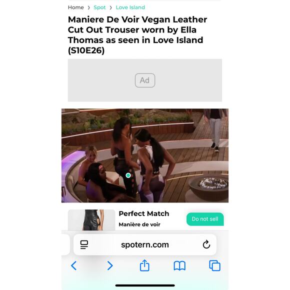 Maniere De Voir Vegan Leather Popper Trousers Black Side Snap 6 Love Island Goth - Picture 7 of 7